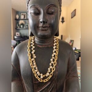 J. Crew Gold and Pearl Necklace